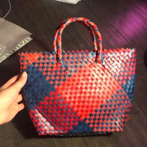 MUSTGO!Woven plastic wood material multi color bag